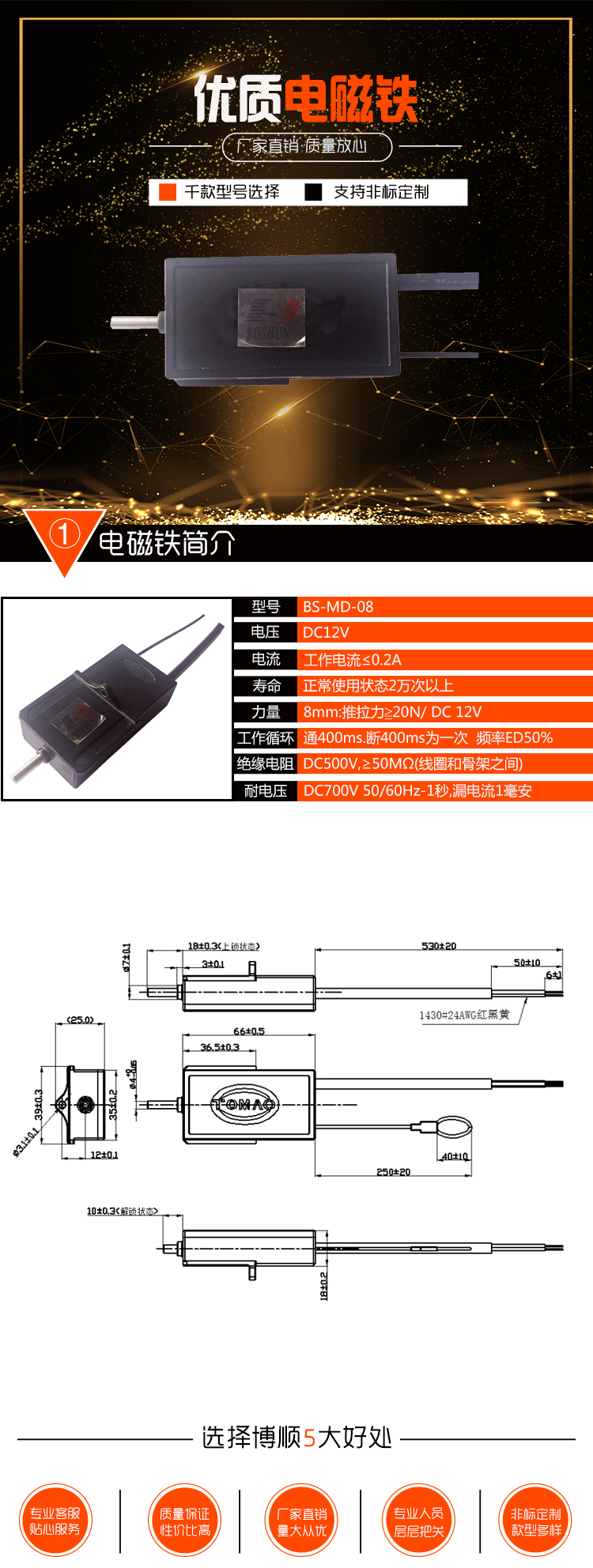 馬達電子鎖BS-MD-08